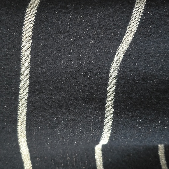 cupcakes & cashmere Anthropologie Black and Silver Striped Mock Neck Sweater - Picture 4 of 7